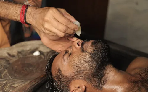 Nasyam Ayurvedic nasal therapy for cervical spondylosis and sinusitis at Agasthya Kerala