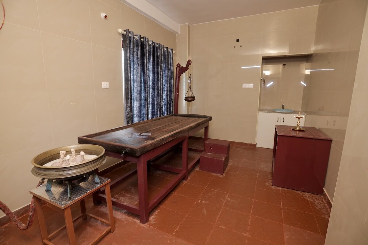 Treatment room at Agasthya Ayurvedic Medical Centre